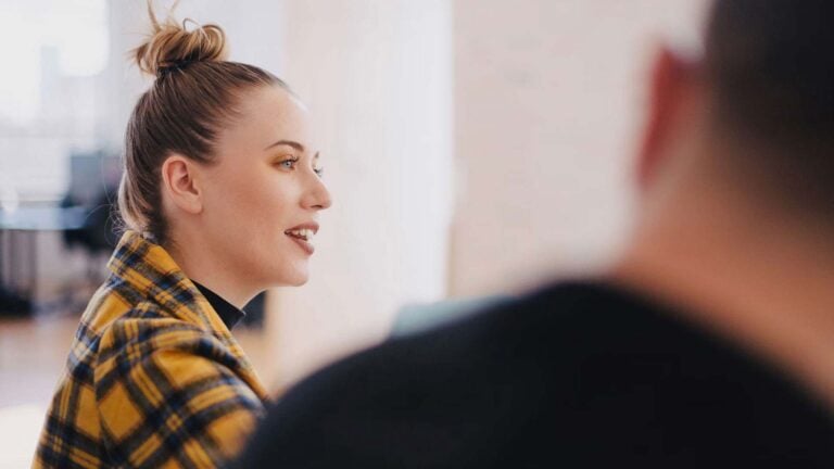 young women in a meeting.